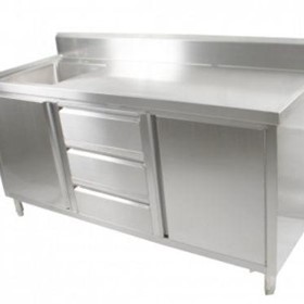 Kitchen Tidy Sink Cabinet With Left/Right Sink 700mm Deep