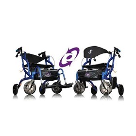 Transport and Rollator Walker | Fusion Side-Folding | Pacific Blue