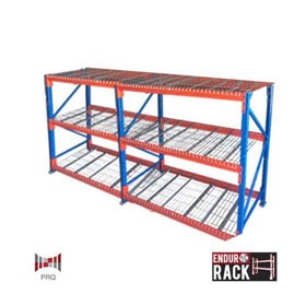 Longspan Shelving – 2 bays of 3 shelf levels with mesh panel shelving