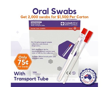 Clearview Medical Australia - Oral Swabs with Transfer Tubes