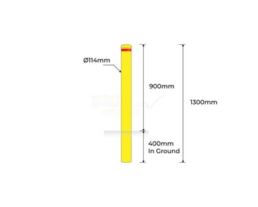 In Ground Bollard 114mm - Yellow | B114-IG-Y-RC