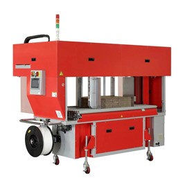 High Speed Corrugated Strapping Machine w/ Integrated Squaring System