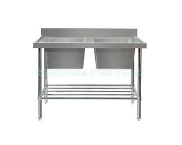Mixrite - Double Centre Stainless Sink 1200 W x 600 D with 150mm Splashback