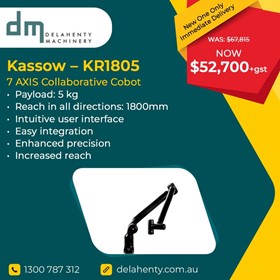 7-AXIS COLLABORATIVE COBOT - KR1805 (Made in Demark)