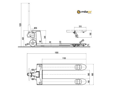 Mitaco - Standard Pallet Jack / 3Ton 685mm Wide