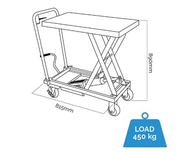 Stainless Steel Scissor Lift Trolley - 450kg