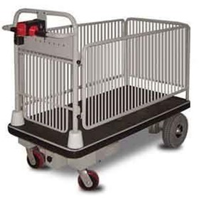 Battery Powered 450kg Platform Trolley with Removable Side Cages