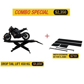 Motorcycle Hoist | Drop Tail with Width Extension Kit - TL.45MH+TL.XLT
