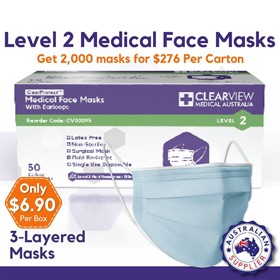 Medical Face Masks with Earloops Level 2 Blue