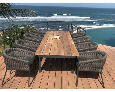 Royalle - Extension Table With Palm Chairs | Marseille 280 - 9pc Outdoor Setting