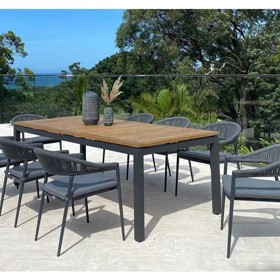 Outdoor Dining Setting | Barcelona Table With Nivala Chairs 9pc
