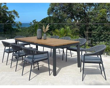 Royalle - Outdoor Dining Setting | Barcelona Table With Nivala Chairs 9pc