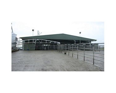 Action Steel Industries - Rotary Dairy Shed with Extended Gable for Extra Protection