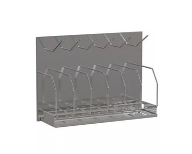 Rhima - Storage Rack | 6 Bottle and 6 Bedpan Rack with Drip Tray