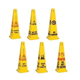 Yellow Safety Cones | Text Variety | Four Side 