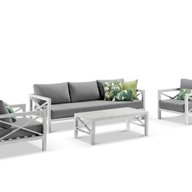 Aluminium Outdoor Lounge Setting | Hampton 4pc 