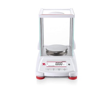 OHAUS - Analytical Balance, Pioneer, 220g x 1mg, auto cal and draftshield