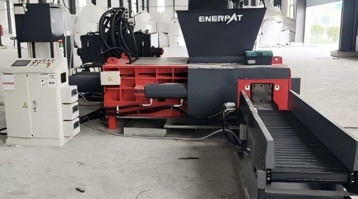 Aluminum offcuts baler  customer site