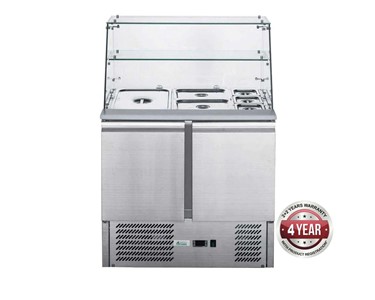FED-X - Two Door Salad Prep Fridge with Square Glass Top | XS900GC