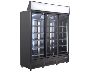 Commercial Upright 3 Door Black Refrigerator - Model IC COLD FC-BT188A