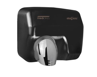 Mediclinics - Hand Dryer | Saniflow hand dryer, rotating nozzle, auto. Black steel.