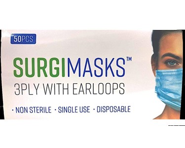 SurgiMask - 3 PLY, LEVEL 2, Box 50-SURGICAL FACE MASKS- TGA APPROVED