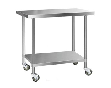 Stainless Steel Kitchen Bench with Wheels