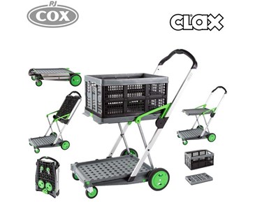Clax folding trolley Easy to fold with the push of a button located on the handle