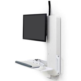 Wall Mount Computer Workstation | Sit Stand Vertical Lift High Traffic