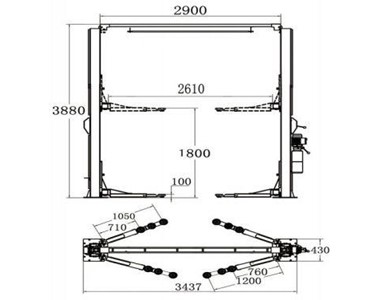 HiLift - 2 Post Hoist | YL-340 4.5 Ton Clear Floor Car Hoist