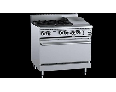 B S - B+S Black Oven With Four Open Burners 300mm Grill Plate OV-SB4-GRP3